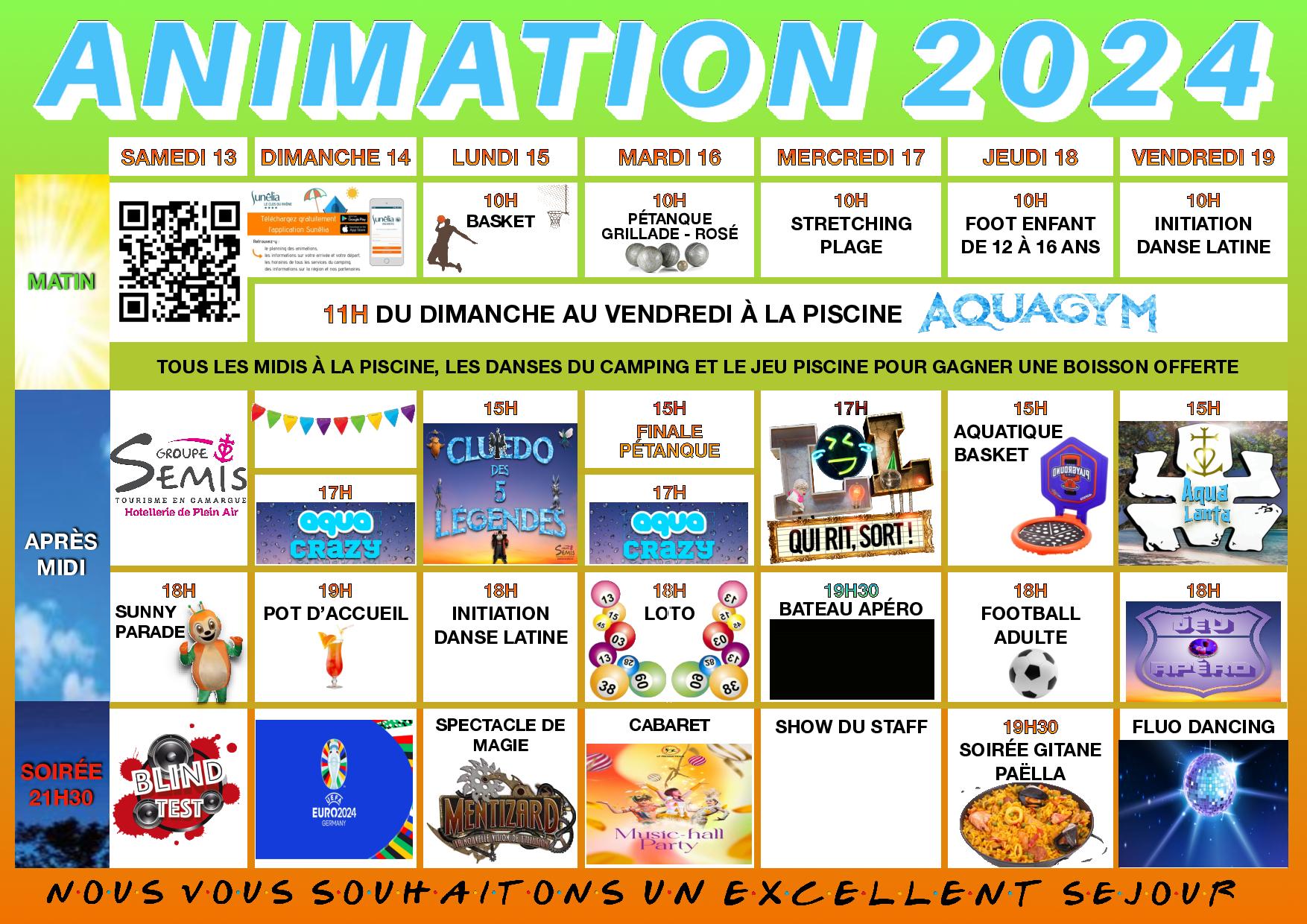 Animations camping été 2024